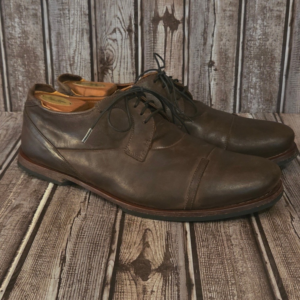 Sz 9 Mens Timberland Wodehouse Lost History Brown Leather Cap Toe Oxford Shoes